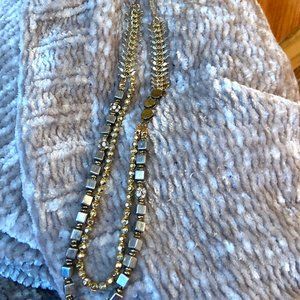 30" Long Metal Necklace with Different Style Beads